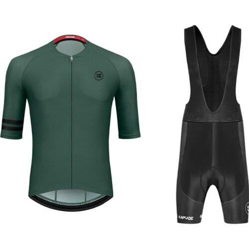 Kapvoe Men Breathable Short Sleeves Cycling Jersey Full Zipper Jersey Tops with Pockets Summer Suit UV Reflective Skin Suit