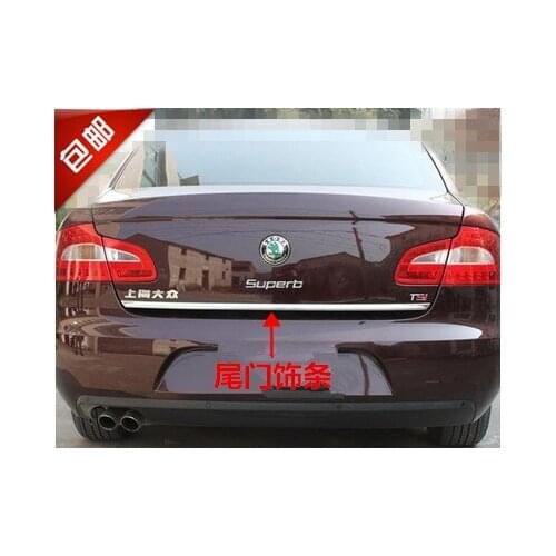 For Skoda Superb 2009-2018 Tailgate Rear Door Bottom Cover Molding Trim Stainless Steel Back Door Trim Car Accessories