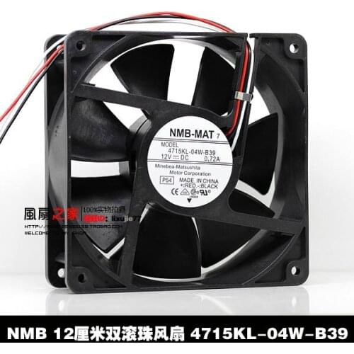 NEW NMB-MAT Minebea 4715KL-04W-B39 12038 12cm 0.72A Double Ball bearing cooling fan