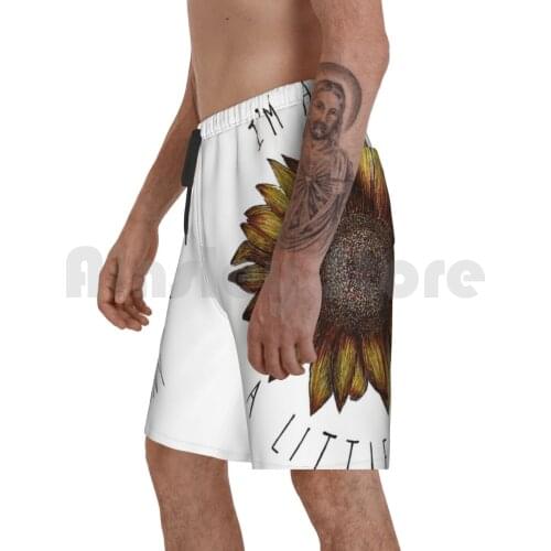 Sunflower Beach Shorts Men Beach Pants Swim Trunks Sunflower Flower Sun Floral Flowers Nature Sierra Burgess Sierra
