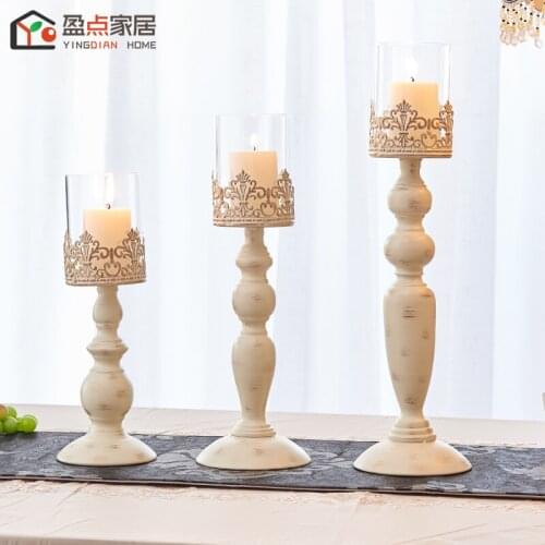 Candlestick Candlelight Props European-Style Romantic Home Retro Candlestick Feather Decoration Table Aromatherapy Candle Holder