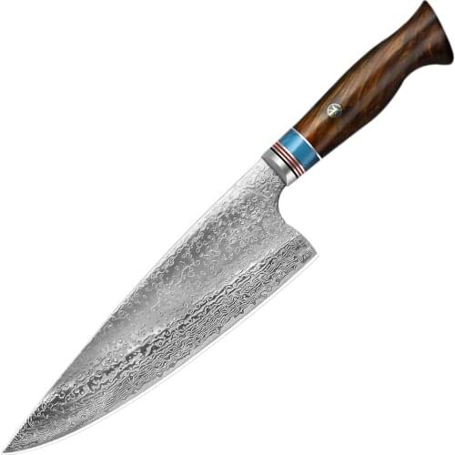 Damascus steel rosewood chef knife Western VG10 meat slicing sashimi sushi cooking knives