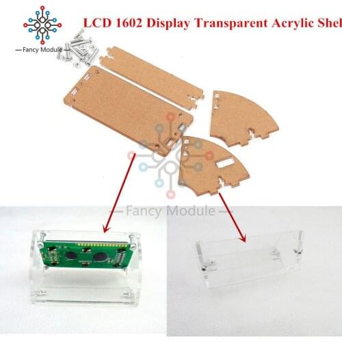 Transparent Acrylic Shell for LCD1602 LCD Screen with Screw/Nut LCD1602 Shell Case holder (no with 1602 LCD)