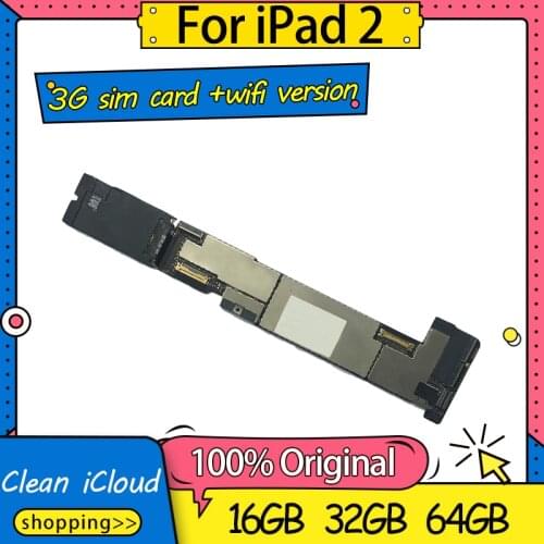 A1396/A1397 Unlocked For iPad 2 Motherboard,3G Version Logic Board For iPad 2 Mainboard 16gb 32gb 64gb With IOS System