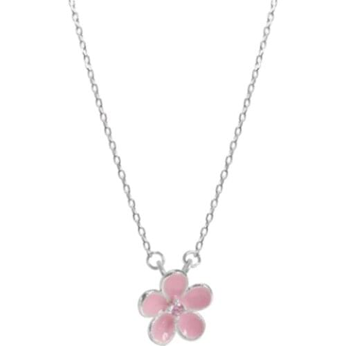 Daisies Cherry Blossoms 925 Sterling Necklaces & Pendants Sakura Flower Choker Necklace Statement Jewelry Collar Colar
