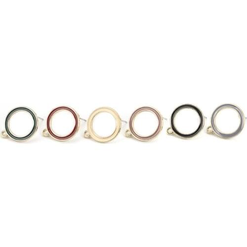 DoreenBeads Zinc Based Alloy Ear Post Stud Earrings Findings Circle Ring Gold Colorful Enamel W DIY Charms 19mm x 16mm, 10 PCs