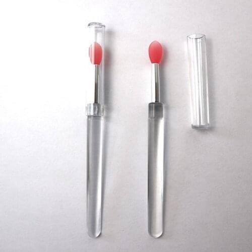 2pcs Portable Lip Gloss Applicator Multifunctional Silicone Lip Brushes Eyelash Brush Makeup Brushes Cosmetic Tool