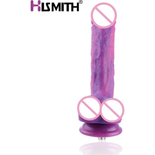 Hismith 8" Silicone Dildo 5.9" Insertable 1.5" Diameter KlicLok System Sex Machine Attachment Dream Sky Colorful Realistic Penis