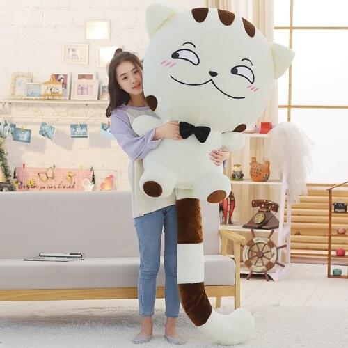 Cute big face cat plush toy Korea doll large kawaii fat cats dolls sleeping pillow for girl birthday gift 39inch 100cm