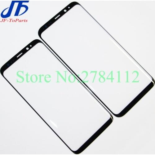 10Pcs Touch panel Replacement For Samsung Galaxy S8 G950 G950F 5.8" / S8+ Plus G955 6.2 " black Front Outer Glass OCA Lens Cover