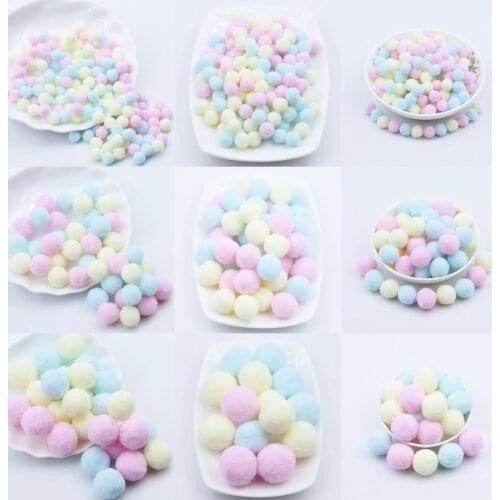 Light Yellow Pink Blue Pompom Fur Balls DIY Soft Pom Poms Craft Pompones Wedding Decor Glue on Cloth Accessories 8mm To 30mm