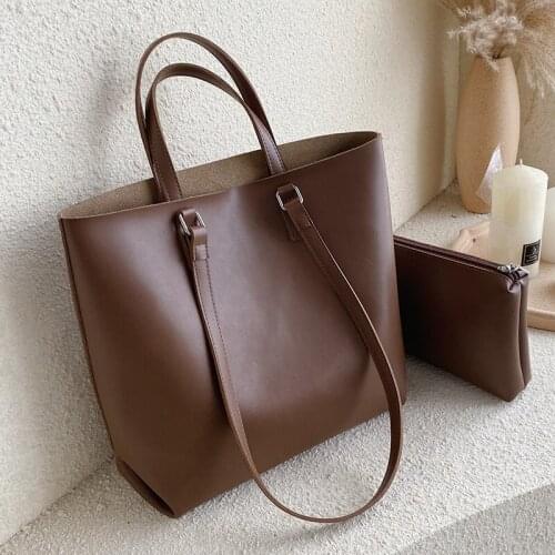 High Capacity PU Leather Tote Bags For Women 2021 Composite Bag Lady Travel Crossbody Shoulder Bags Female Simple Handbags