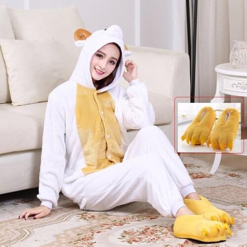 Animal Kigurumis Onesies For Adults Women Sheep Cartoon Sleepwear Homewear Witner Overalls Party Carnival Festival Clothing