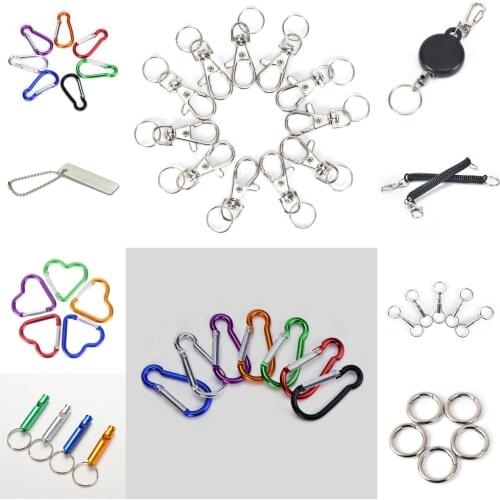 NEW Keychain Strong Carabiner Shape Keychain Climbing Hook Key Chain Rings Stainless Steel Pull Chain Clip 1/2/3/5/10Pcs