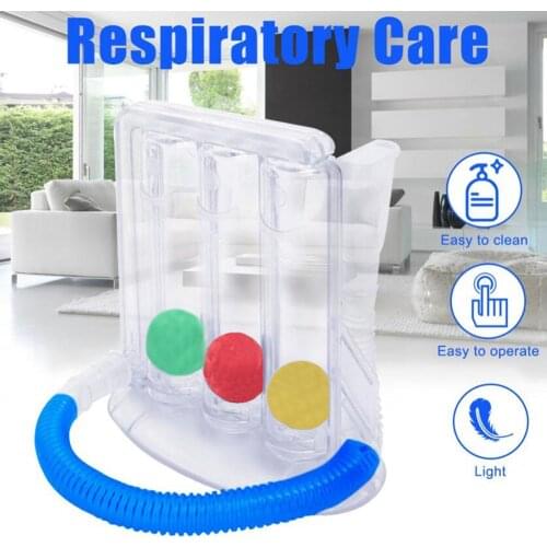 3 Balls Deep Breathing Exerciser Lung Function Improvement Deep Breath Trainer Incentive Spirometry Device Breath Measurement