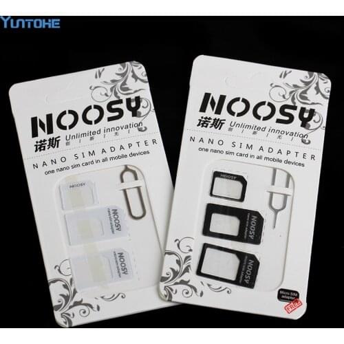 300set/lot Noosy Nano SIM Card Micro SIM Card to Standard Adapter Adaptor Converter Set For Mobile Phone with Eject Pin Key