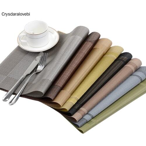 4pcs PVC Placemat Individual Table Slip-resistant Mat Waterproof Kitchen Dining Table Hot Pad Washable Decorative Placements