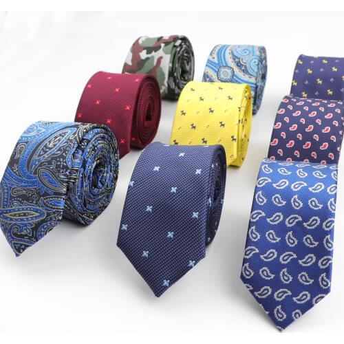 6cm Mens Business Tie Formal Paisley Dog Jacquard Wedding Necktie Narrow Classic Corbata Neckwear Gravata