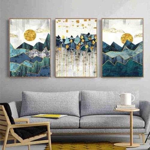 Abstract Mountain Canvas Painting Combination Nordic Wall Art Prints Poster Cuadros Decoracion Art Painting No Frame