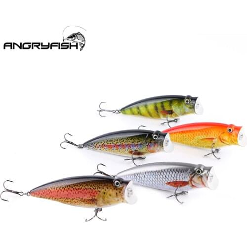 ANGRYFISH NEW Hot Sale 95mm 18g Fishing Lure Lifelike Artificial Bait Set 5 Colors Hooks