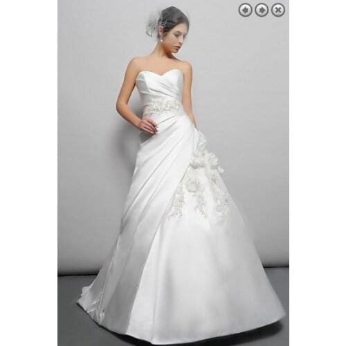 Free shipping 2016 designer new bridal gown brides long flowers Removable belt plus size sweetheart elegant wedding dresses