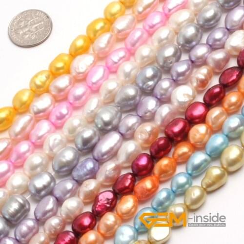 8-9x10-11mm Freeform Shape Cultured Pearl Real Beads DIY Loose Beads For Jewelry Making Beads Strand 14" Wholesale