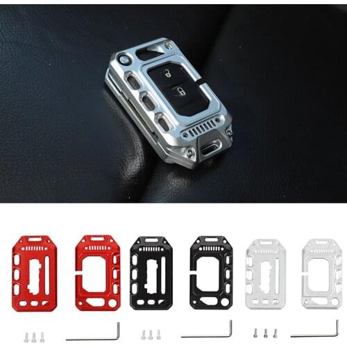 Fit For Jeep Wrangler JL Gladiator JT 2018-2021 Remote Key Shell Case Fob Cover Protective Trim Aluminum Alloy Accessories