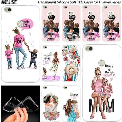 Hot Baby mom Girl and Boy Soft Silicone Case for Huawei NOVA 3 3i 4 Honor 7A Pro 7S 6X 7X 8X 8 9 10 Lite Play View 20 Cover