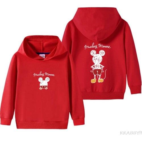 Disney Childrens cartoon Mickey Mouse print hoodie baby boys and girls long sleeve childrens hoodie baby clothing sweatshirt