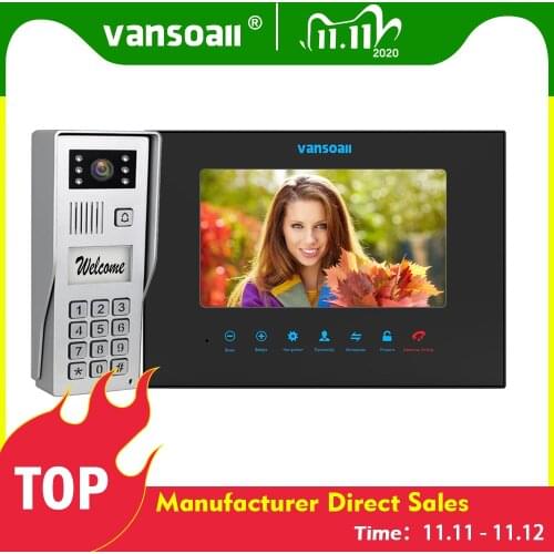 VANSOALL Home Intercom Video Door Phone Metal Doorbell With Password unlock function Video Intercom System