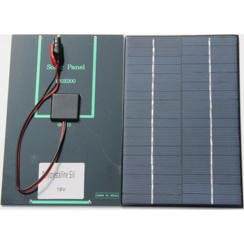 Hot Sale! 10PCS/Lot 4.2W 18V 230Ma Solar Cell Polycrystalline Solar Panel+Crocodile Clip For Charging 12V Battery Free Shipping