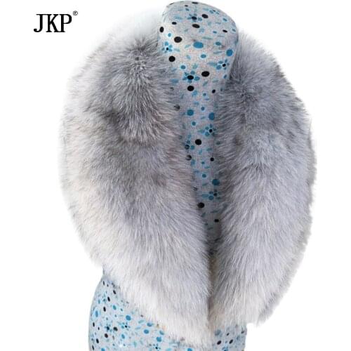 JKP 2020 New Real Fox Fur Collar Fashion Natural Fox Fur Scarf Genuine Thicken Shawl Coat Accessory High Quality