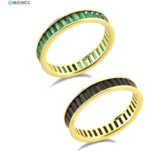 KIKICHICC 925 Sterling Silver Green Zircon Black Crystal Anillo Ring Collection Women Rock Punk 2021 Luxury Party Jewelry Gift