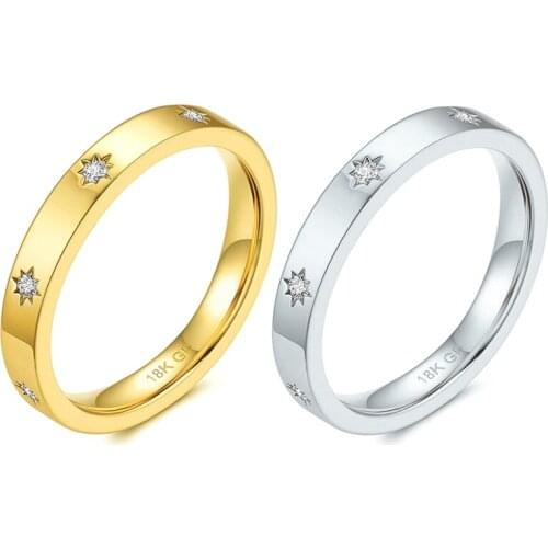 Minimalist Silver Fine Jewelry Bling Zircon Rings For Engagement Valentines Day Lovers' Girls Couples Finger Ring