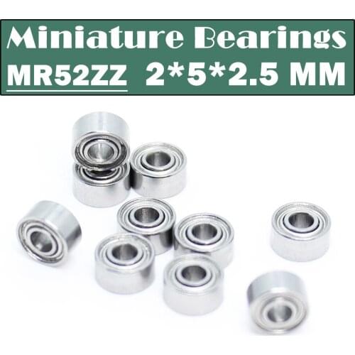 MR52ZZ Bearing ABEC-1 (10PCS) 2*5*2.5 mm Miniature MR52 ZZ Ball Bearings L-520ZZ W52 MR52Z