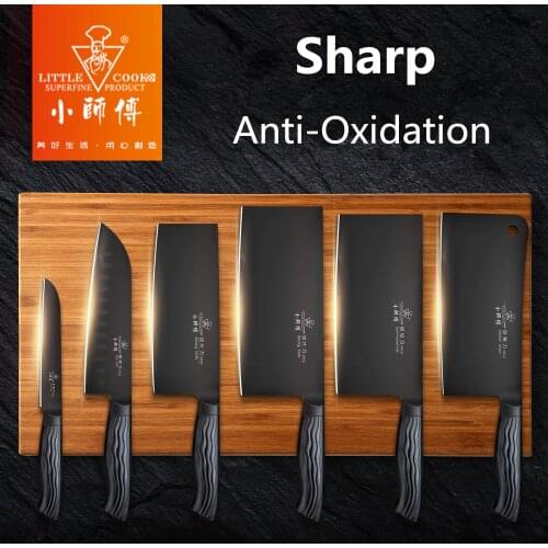 Little Cook Kitchen Knives set Full-tang forged Chef knife Handmade Chinese meat Cleave cutter Cooking Cuisine tools accessories