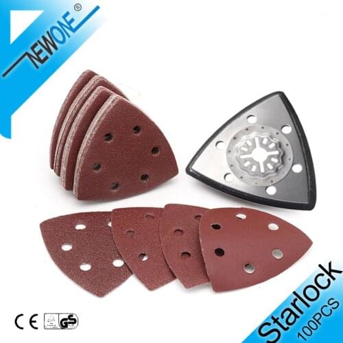 NEWONE Starlock Triangular Polish Saw Blades and Sandpaper Sets fit Power Oscillating Tools for Polish Wood Metal Ceramic more