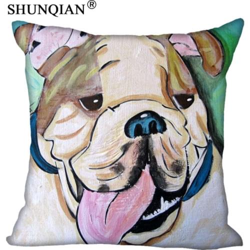 New Arrival Bulldog Pillowcase Wedding Decorative Pillow Case Customize Gift For Pillow Cover A815