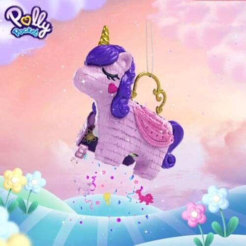 Original Polly Pocket Toys Doll Baby Girls Unicorn House Toys for Girls Treasure Box Kid Toys Polly Pocket World Birthday Gift