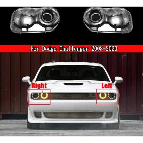 Front Car Protective Headlight Glass Lens Cover Shade Shell Auto Transparent Light Housing Lamp For Dodge Challenger 2008~2020