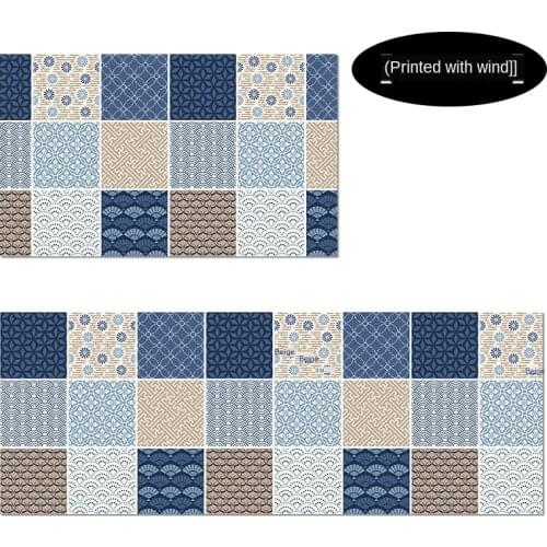 Custom Doormat PVC Large Bedroom Kitchen Floor Waterproof Oil-Proof Leather Plaid Mat Rugs Nordic Non-slip Entrance Mat Carpet