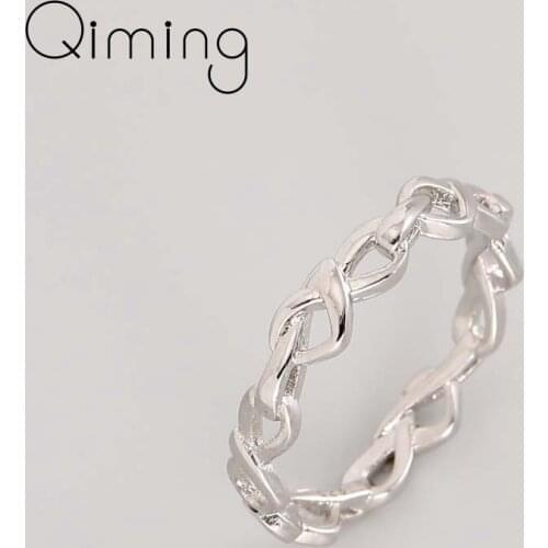 Hollow Heart Knot Simple Rings For Women Fashion Design Simple Jewelry Child Gifts Adjustable Geometric Ring Gift