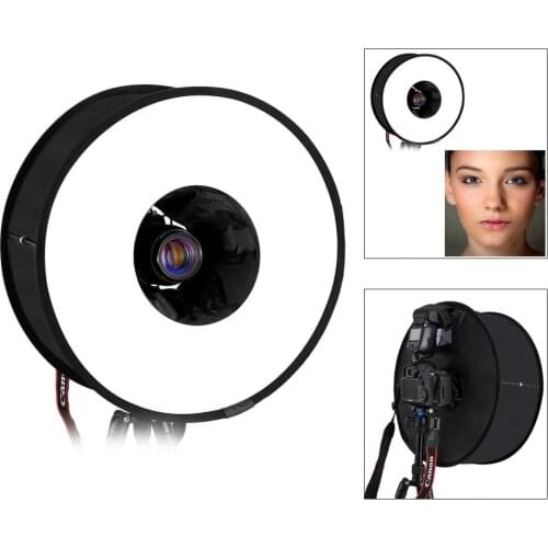 45CM Easy to Carry Foldable Ring Softbox Macro Photo Flash Diffuser DSLR Accessories For Macro Photography Flash Bounce Diffuser