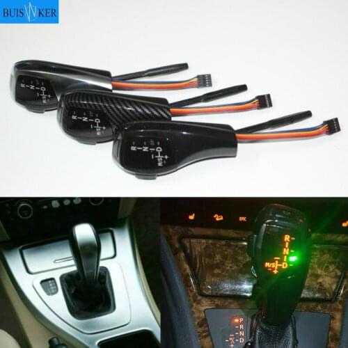 Shifter Lever PU Leather Carbon Fiber Black Silver for 3 5 Series E60 E61 2004-2007 E46 Accessories LED Gear Shift Knob