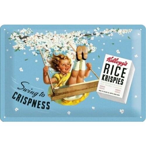 20x30CM Kelloggs Rice Krispies Metal Tin Plate Sign Tin Sign