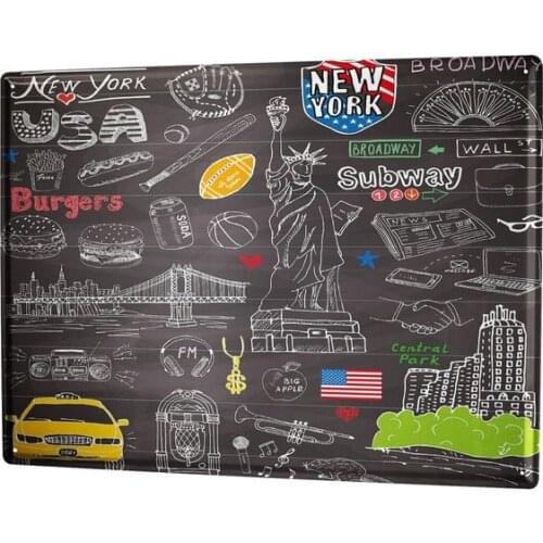 Tin Sign Retro Art Metropole NY subway broadway