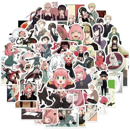 10/50 Pcs Cartoon Comics Anime Graffiti SPY FAMILY Sticker Luggage Laptop Skateboard Decoration Sticker Waterproof Classic Toy