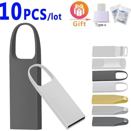 10pcs/lot USB Flash Drive 2.0 pendrive 64GB 32GB 16GB 8GB Pen Drive Flash Storage Flash Drive waterproof u disk memoria cel usb