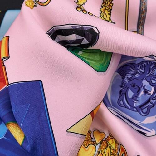 105cm*145cm/Piece Colorful Gem Print Fabric For Dress Tissus Au Mètre Telas Por Metro Ткань Для Шитья Vestido Sewing Tecido Diy