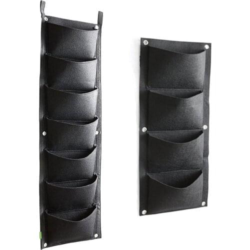 2019 Green Vertical Garden Planter Wall-mounted Planting Flower Grow Bag 4/7 Pocket Vegetable Living Garden Home Supplies